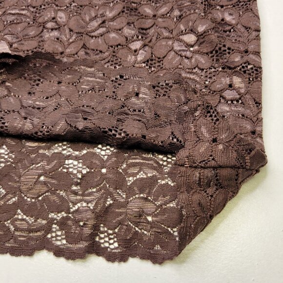 Dark Brown Tank Top Lace Camisole SIZE M - Stretchy Top -  NEW - Picture 6 of 9